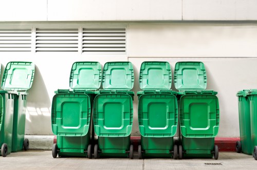 Recyclable materials being sorted for business waste