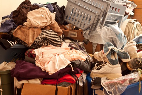 Truck transporting cleared items from a Hornsey flat